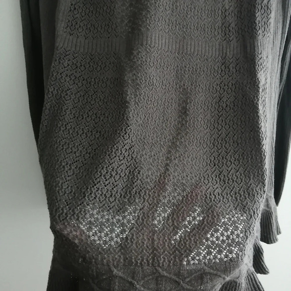 Anthropologie Sparrow Lightweight Open Knit Cotton Cashmere Brown Cardigan Med - Picture 8 of 14